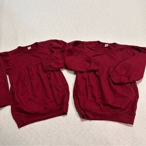 Twin Girl Clothes Sweatshirts Tops Unbranded Size 130 6-7 Years  Maroon matching